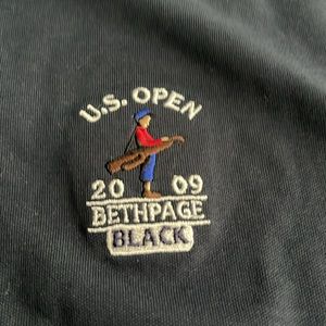 Brand New Ashworth 109th US Open Bethpage Black navy polo USGA (Embroidered logo